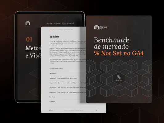 Mockup do Benchmark de Mercado % Not Set no GA4