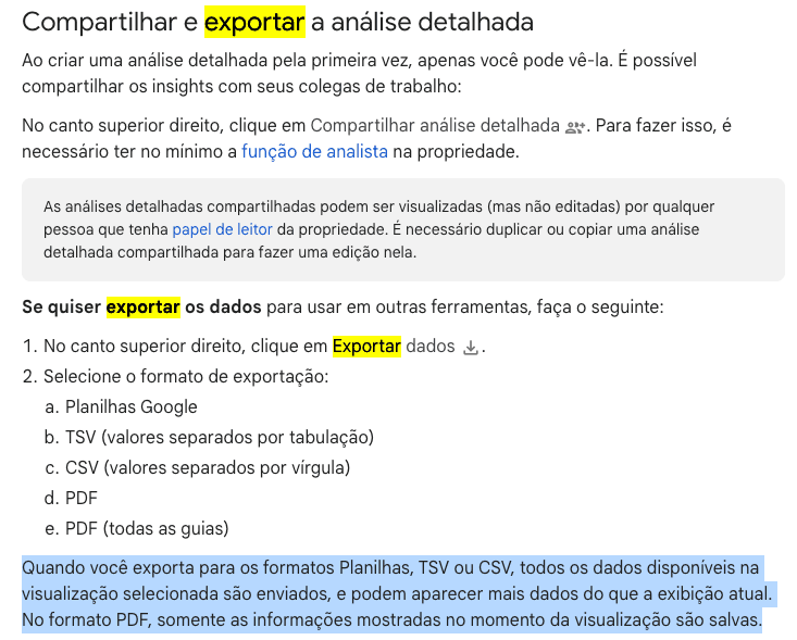 Documentação do Google