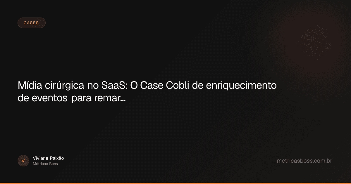Mídia cirúrgica no SaaS: O Case Cobli de enriquecimento de eventos para remarketing
