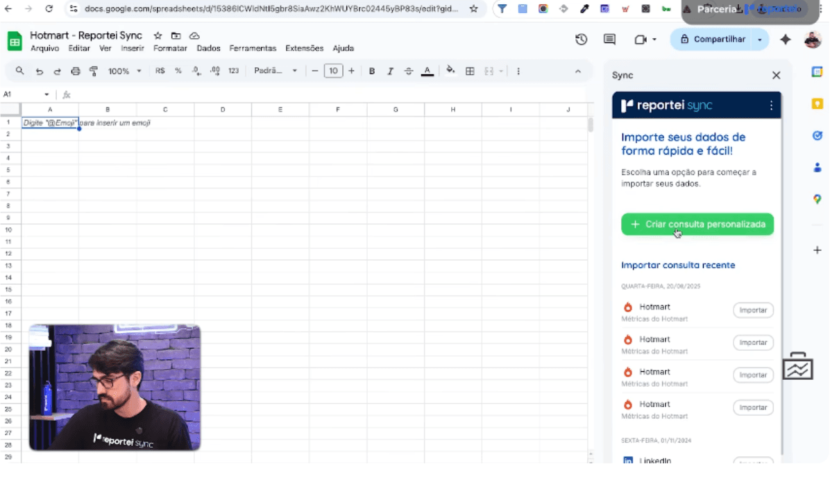 Etapa 1 - Passo 2 - Dashboard Hotmart com Reportei Sync.png