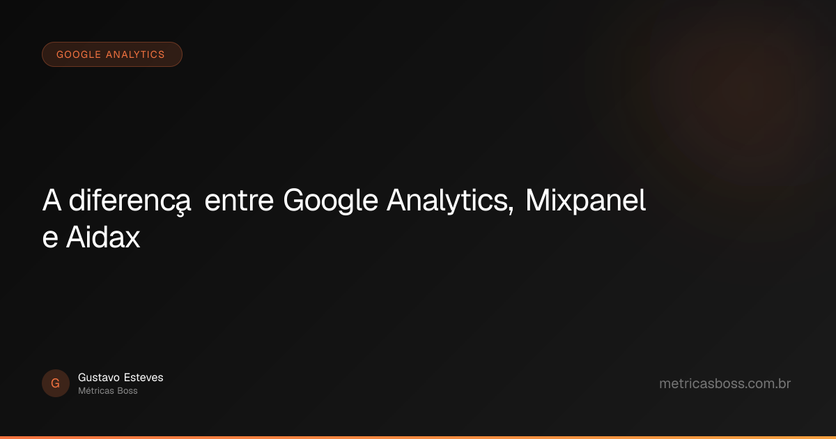 A diferença entre Google Analytics, Mixpanel e Aidax | Métricas Boss